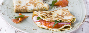 Smoked Salmon Crepes with Pesto and Capers