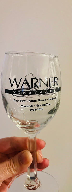 Warner Vineyards Logo Wine Glasses